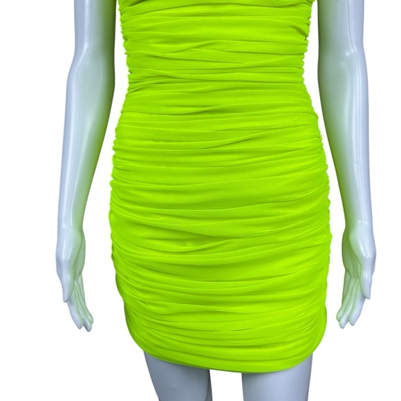House of CB Ella Gathered Ruched Mesh Mini Dress Size M Event Party Coquette - Picture 9 of 16